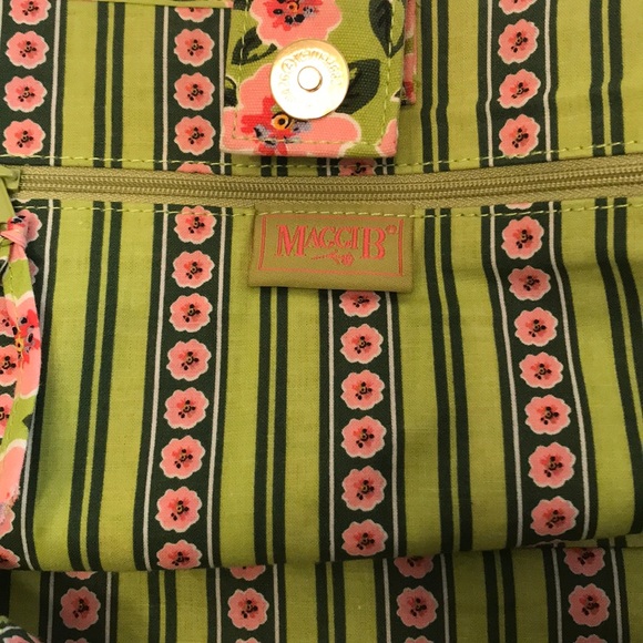 MaggiB Cloth Floral Ruched Purse Pink Green - Picture 7 of 10